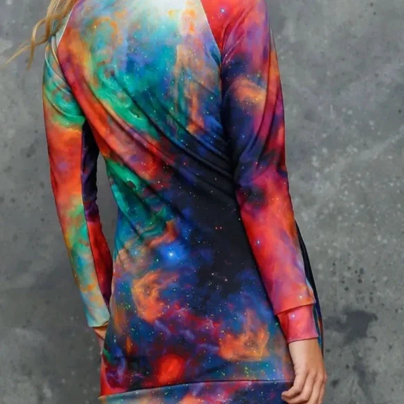 BlackMilk | Rainbow Galaxy Sweater Dress - Picture 3 of 4